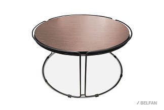 Стол журнальный "Collin" (круглый) большой; А-016.398; металл черный; Кашемир