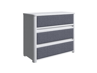 Комод Орматек Wood Soft (Массив/Рогожка Белая эмаль (сосна) с брашированием/Nice Графит) 90x40