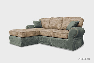 "Рафаэль" диван 3-х местный с оттоманкой; нераскл.; Оттоманка+1-2; Runa 01+Runa 07+Runa 01 (гр.5/ТД)