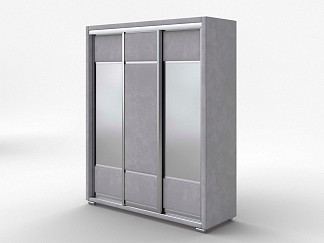 Шкаф Орматек Шкаф-купе 3х дв Orma Soft 2 (2 зеркала) (Ткань: Микровелюр Laska 05 Утренний туман) 177x60