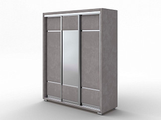 Шкаф Орматек Шкаф-купе 3х дв Orma Soft 2 (1 зеркало) (Ткань: Микровелюр Laska 04 Утренняя роса) 177x60