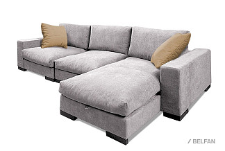 "Лофт-S" диван с оттоманкой; раскл.; 2ML8MR; "Ифагрид" (1350х1880); венге; Piano 3 (32814)+Piano 3 (32814)+Piano 8 (32807); (гр. 1/БК)