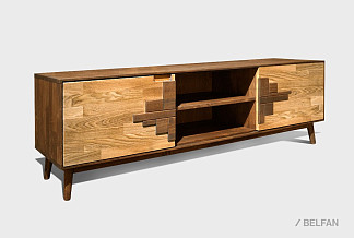 Тумба под ТВ "Irving Design"; графит, бейц-масло