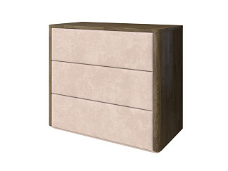 Комод Verda Bliss M (Ткань/Массив Масло-воск Темный Орех (дуб)/Noel Beige (бежевый)) 79x90