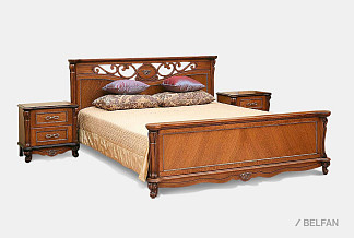 Кровать "Алези" (высокое изножье); с основанием, без матраса; (1800x2000); античная бронза