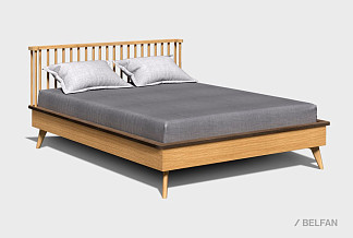 Кровать "Элва"; без основания, без матраса; (1800x2000); бейц-масло, графит