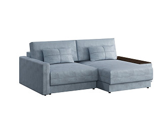 Орматек Диван-кровать с шезлонгом Tokio Middle (Ткань: Велюр Onix 16 синий/Венге) 157x200