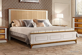 Кровать "Brianson"; без основания, без матраса; (1800x2000); жемчуг+дуб; Velutto 05