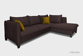 "Морган" диван угловой с оттоманкой; раскл.; 2ML6R; "Тик-так" (1270х2360); венге; 39(1)+345(1) (гр.1)