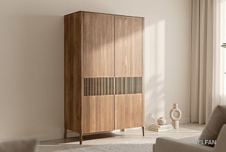Шкаф для одежды 2-х дверный "Бергамо"; американский орех