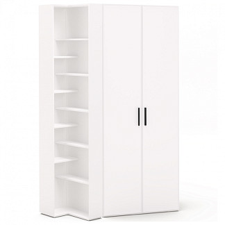 Шкаф 2дв. гл.612+стеллаж GN1 Rimini белая