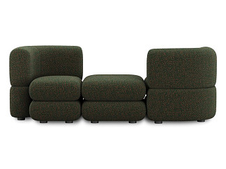 Диван модульный Брера 3 Букле Зеленый