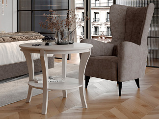 Журнальный стол Verda (Массив (береза) Масло-воск Беленый) 80x80