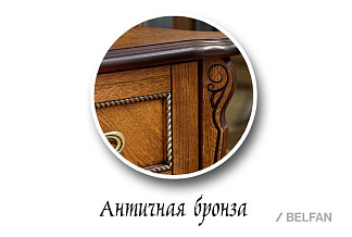 Шкаф с витриной угловой "Алези 10" (правый); античная бронза