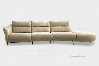 "Floyd" диван модульный; 1EL+10W+4R; Реклайнер; правый; металл черный; Laska 20 (гр. 3/АВ)