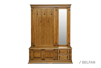 Тумба "Верди Люкс" (с вешалкой и зеркалом); дуб рустикаль с патиной