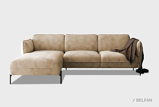 "Алекс" диван с оттоманкой; раскл.; 6L2MR; "Тик-так" (2600x1500); левый; чёрный; Bentley Plain 41 (гр.5/ТД)