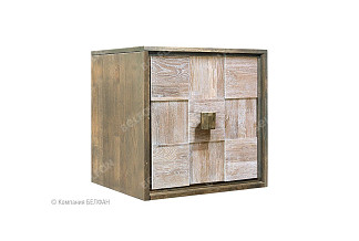 Модуль настенный "Cube Design" 1; фасад "шашки"; правый; серый дуб, белёный дуб