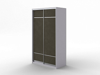 Шкаф Шкаф-купе 2х дв Como/Veda (без зеркал) (ЛДСП Белая+ткань Белый/Laska 53 Можжевельни) 119x62