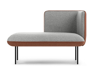 Кушетка Наск Рогожка Серый/Терракотовый