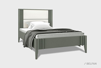 Кровать "Чикаго"; без основания, без матраса; (1200x2000); платина; Avelina 9534