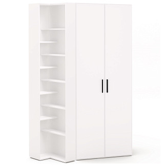 Шкаф 2дв. гл.612+стеллаж GN1 Rimini белая