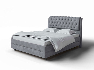 Кровать Como (Veda) 4 Grand с ПМ + Матрас Optima Comfort M (Ткань: Микровелюр Laska 06 Серый мох) 200x200