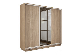 Шкаф-купе Премиум 3х дв 210х240х60 Сонома ДСП/Зеркало/ДСП