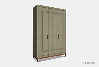 Шкаф 3-х дверный "Сакраменто" (с декором); олива, орех