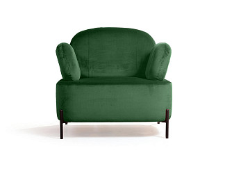 Кресло Орматек с металлическими опорами Dream (Ткань: Велюр Barkhat 19 Зеленый) 74x86