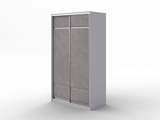 Шкаф Шкаф-купе 2х дв Como/Veda (без зеркал) (ЛДСП Белая+ткань Белый/Laska 04 Утренняя роса) 119x62