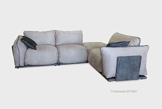 "Ferre" диван 3-х местный с пуфом; нераскл.; 1L+10+18+1R; правый; Mocka 43+Infinity 11+Infinity 12 (гр. 3/АВ)