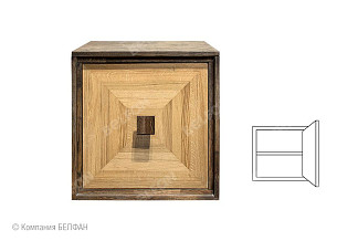 Модуль настенный "Cube Design" 1; фасад "косынка" (шпон); правый; графит, бейц-масло