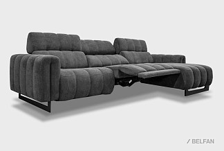 "Дженеси" диван с оттоманкой; раскл.; 1EL+10W+8R; Реклайнер; Pushe 06 (гр.1/МТХ)