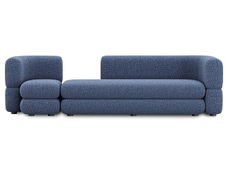Диван модульный Брера 5 Букле Синий