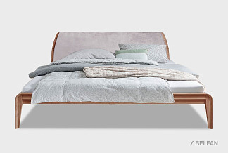 Кровать "Монблан"; без основания, без матраса; (1800x2000); американский орех; Enjoy 20 Silver