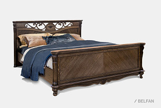 Кровать "Алези" (высокое изножье); с основанием, без матраса; (1800x2000); табак