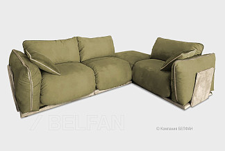 "Ferre" диван угловой; нераскл.; 1L+10+90+1R; правый; Nicoya Haki + Nicoya Haki + Zevs (131-01) (гр.2/турция)