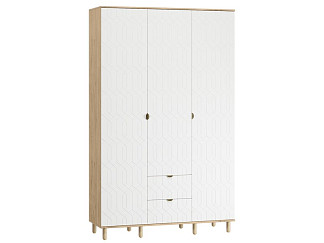 Распашной шкаф Теджонс 3-139x224 Деко ​Белый/Дуб Ирландский
