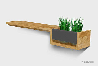 Полка с нишей "Уоллстрит" (правая); к-бейц-масло, вст-антрацит