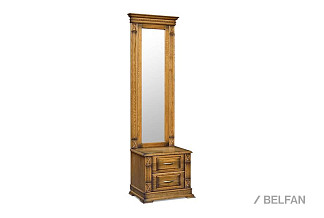 Тумба с зеркалом "Верди Люкс"; дуб рустикаль с патиной