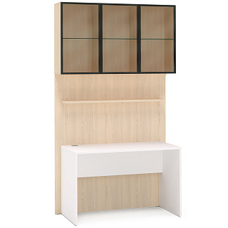 Стол, панель Y1E, секция H1B стекл. Rimini белая