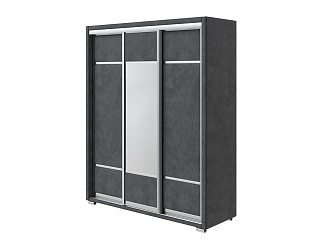 Шкаф Орматек Шкаф-купе 3х дв Orma Soft 2 (1 зеркало) (Ткань: Велюр Sohu Графит) 177x60