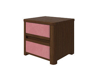 Тумба Орматек Wood Soft (Ткань/Массив (сосна) Мокко (сосна) с брашированием/Ultra Ягодный сорбет) 45x40