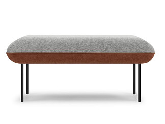 Банкетка Наск Рогожка Серый/Терракотовый