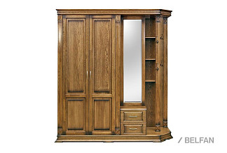 Шкаф комбинированный "Верди Люкс" 1; дверь слева; дуб рустикаль с патиной