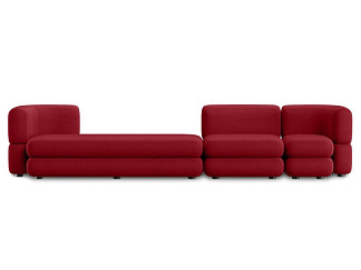 Диван модульный Brera-4 Velour Cherry