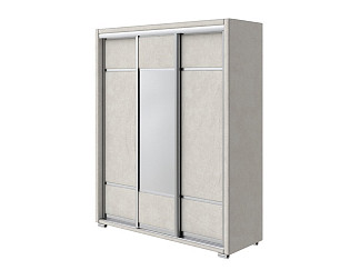 Шкаф Орматек Шкаф-купе 3х дв Orma Soft 2 (1 зеркало) (Ткань: Велюр Sohu Крем) 177x60