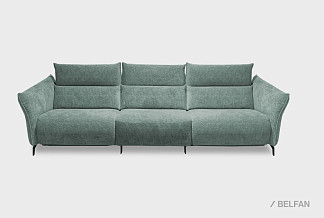 "Флойд" диван 3-х модульный; 1EL+10W+1ER; Реклайнер; металл черный; Laska 23 (гр. 3/АВ)