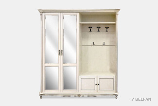 Шкаф комбинированный "Алези 22з"; правый; слоновая кость с серебром